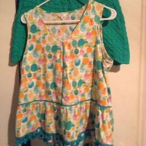 Crown & Ivy Shorts Sz 12 Plus Top Sz Lg